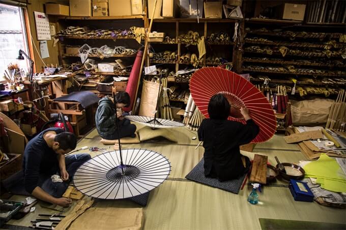 Японские бумажные зонты создание