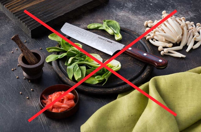 Не пользуйтесь кухонными ножами