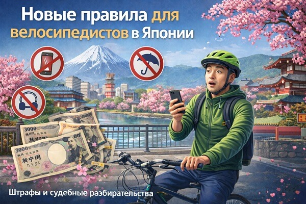 Новые правила для велосипедистов в Японии: за что можно получить штраф или судебное разбирательство